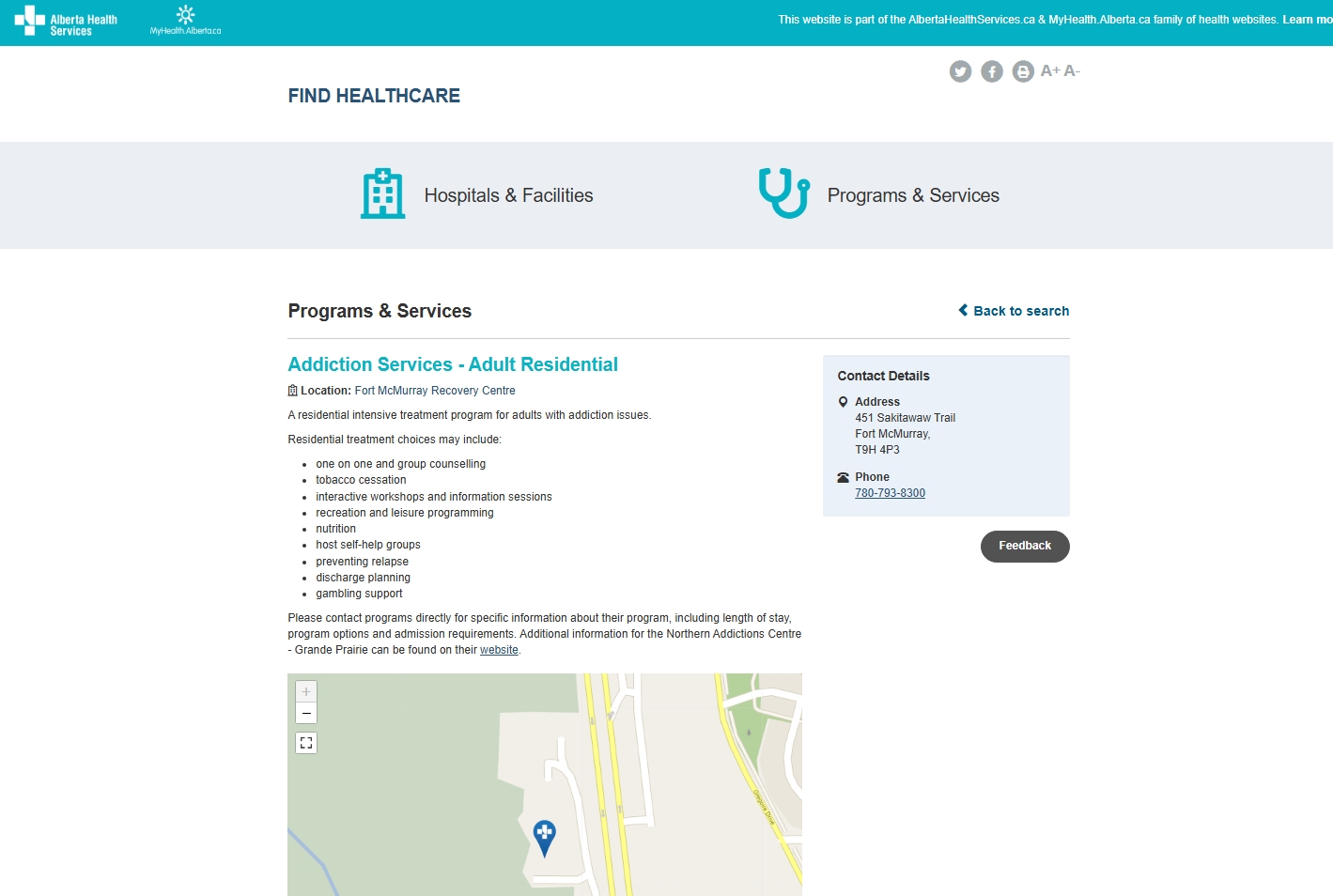 Fort McMurray Recovery Centre (AHS)