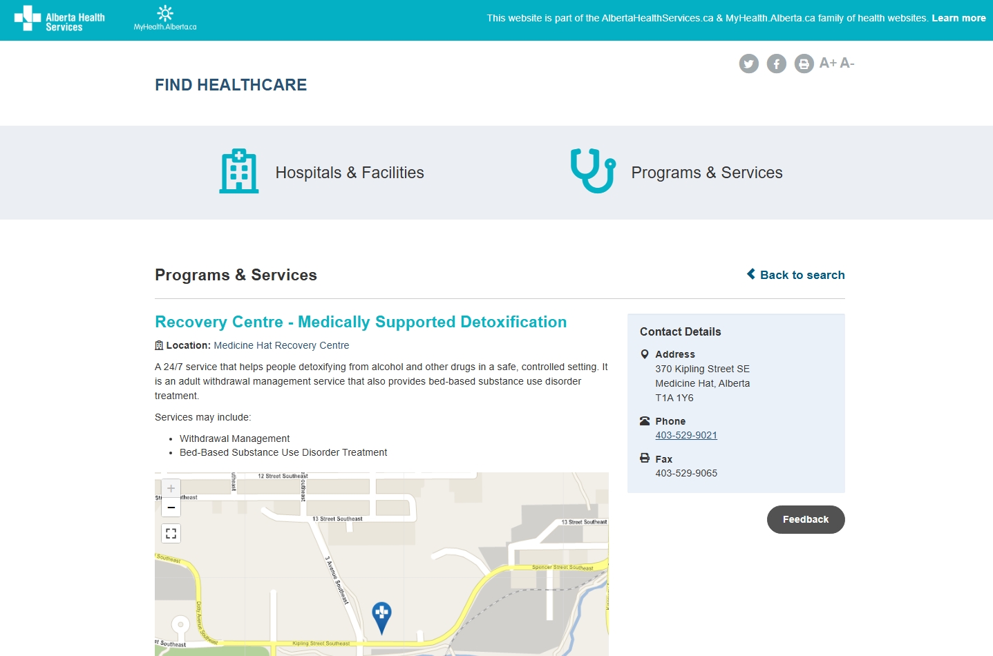 Medicine Hat Recovery Centre (AHS)