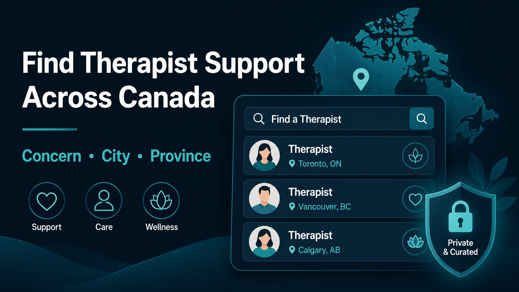 Find therapist support across Canada
