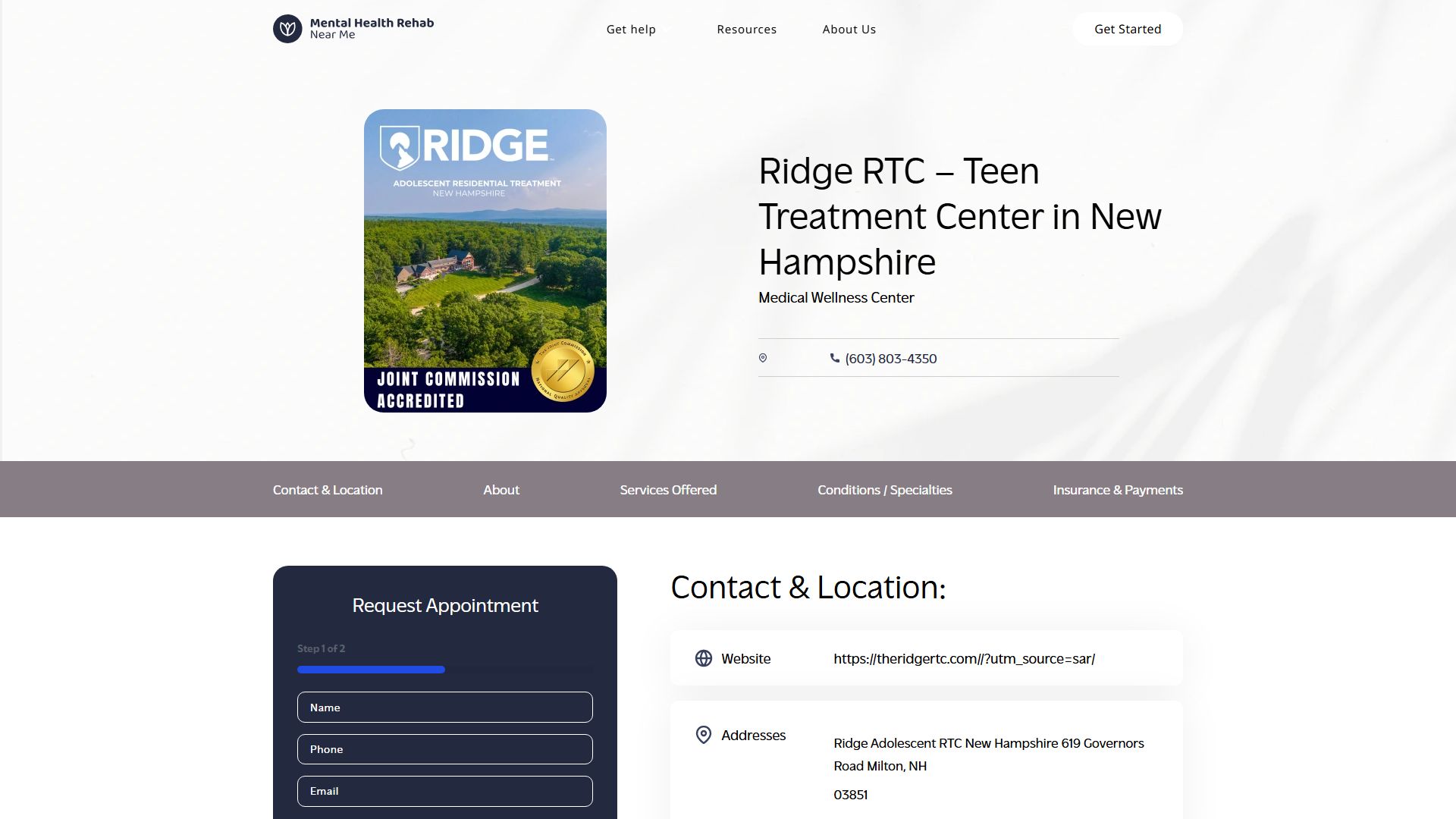 Ridge RTC - Teen Treatment Center in New Hampshire
