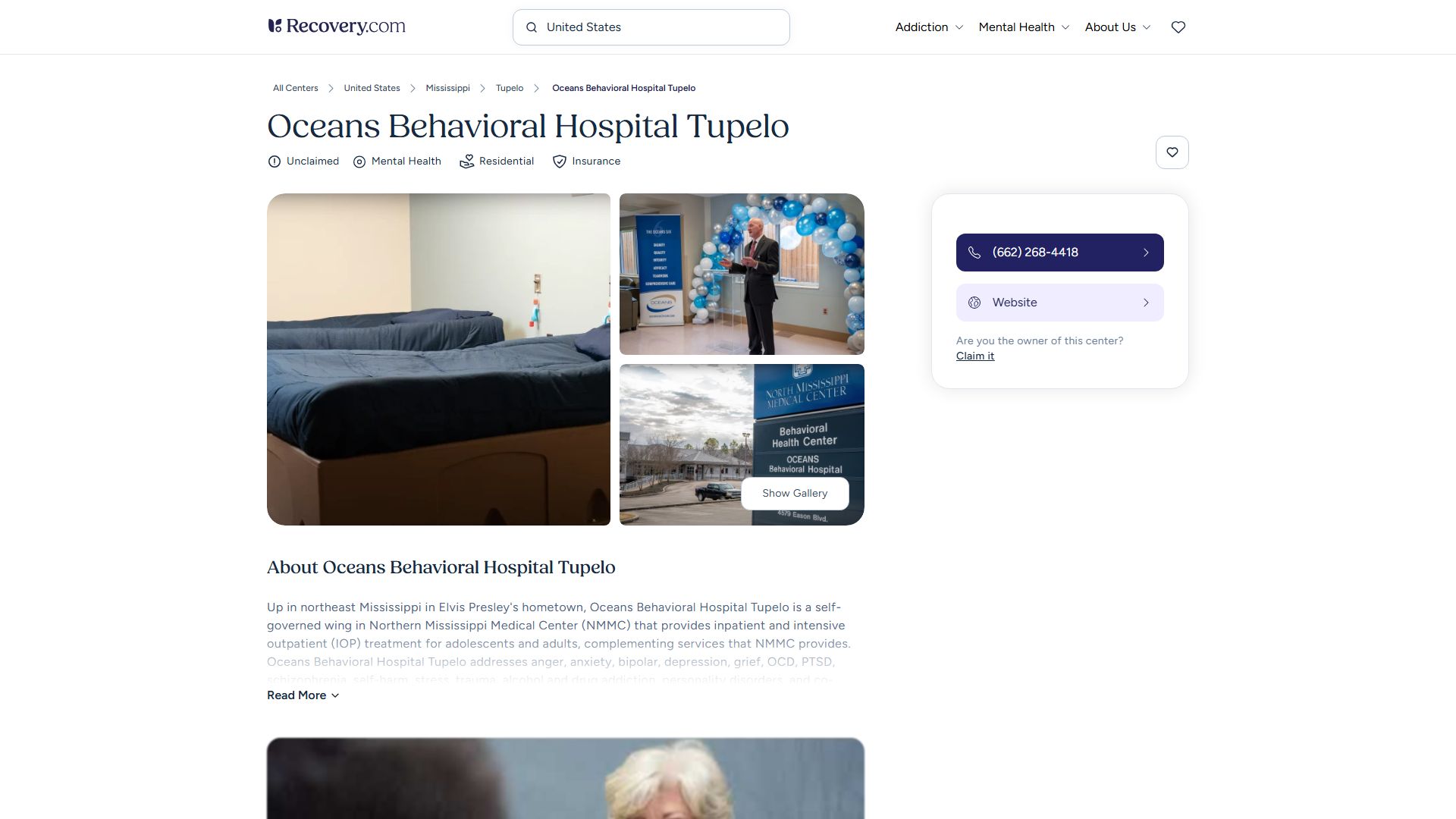 Oceans Behavioral Hospital Tupelo