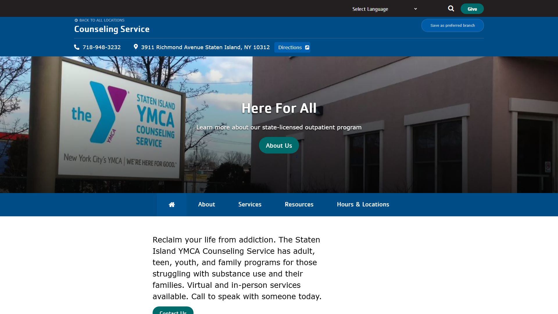 YMCA of Greater NY's Counseling Service