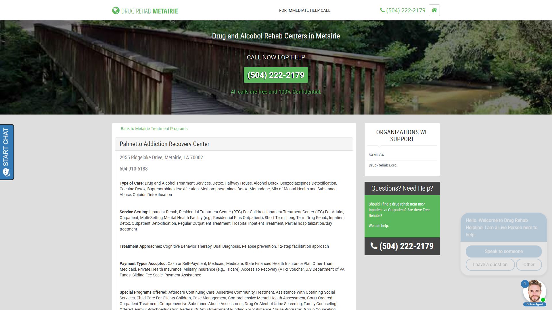 Palmetto Addiction Recovery Center - Metairie, LA