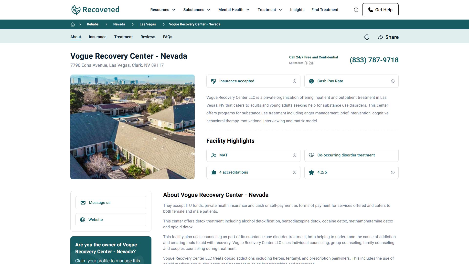 Vogue Recovery Center | Nevada