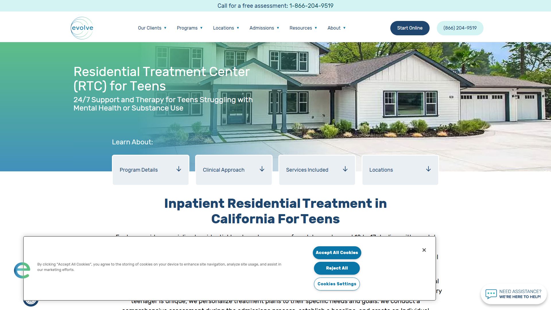 Teen Depression Treatment Center at Evolve