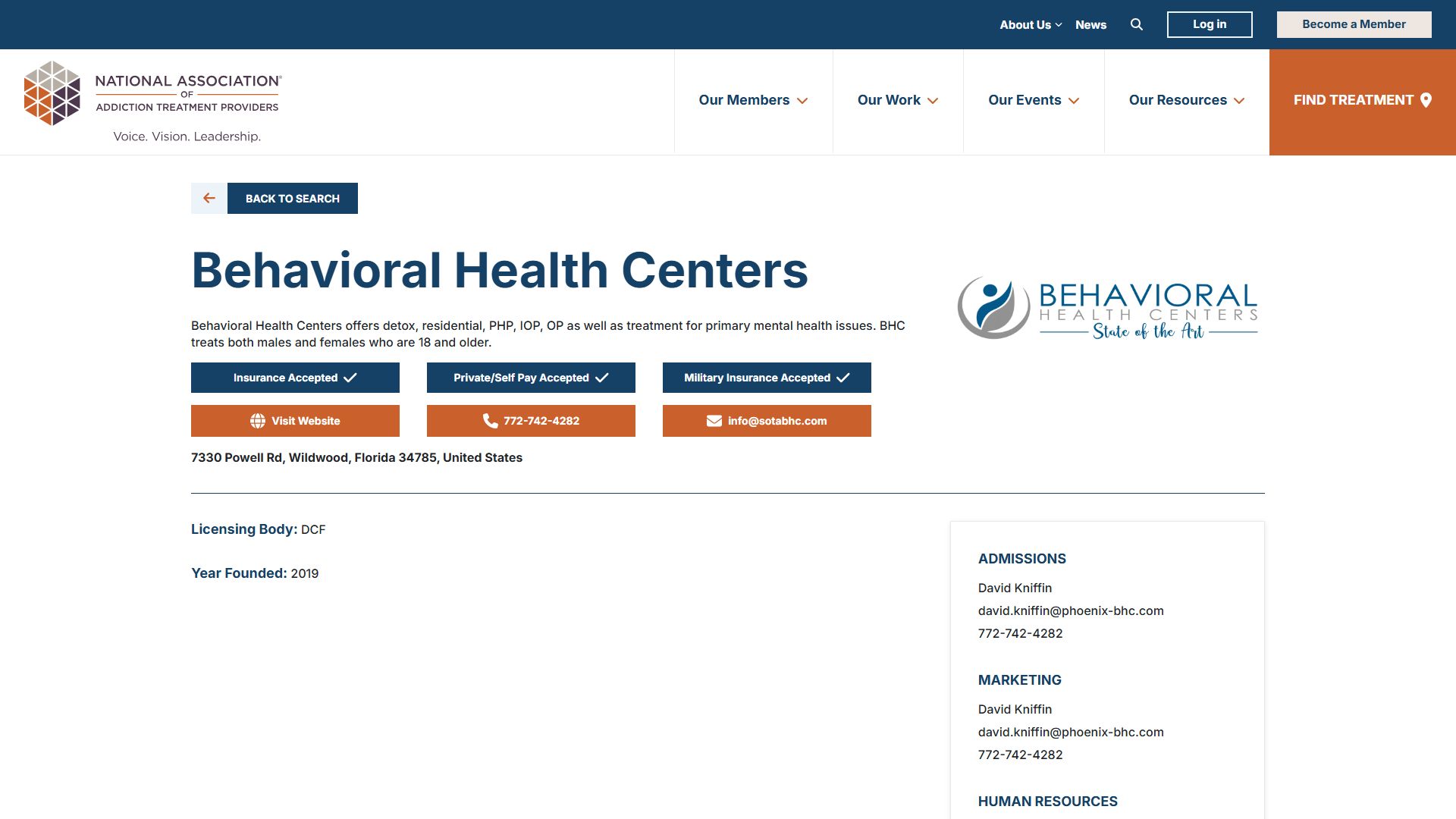 Behavioral Health Centers